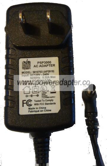 5810703 (AP2919) AC ADAPTER 5VDC 1.5A Used 2 x 4 x 10 mm 90 Degr