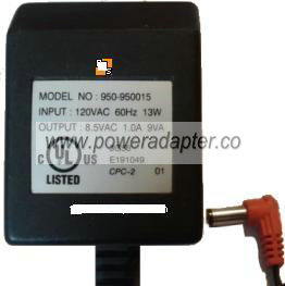 950-950015 AC ADAPTER 8.5V 1A POWER SUPPLY