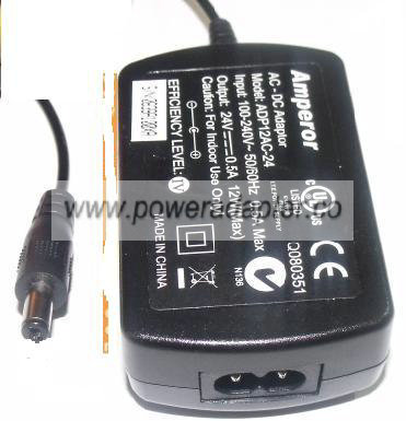 AMPEROR ADP12AC-24 AC ADAPTER 24VDC 0.5A CHARGER ITE POWER SUPP
