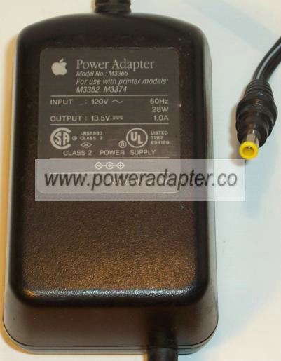 APPLE M3365 AC DC ADAPTER 13.5V 1A 28W POWER SUPPLY FOR APPLE M3