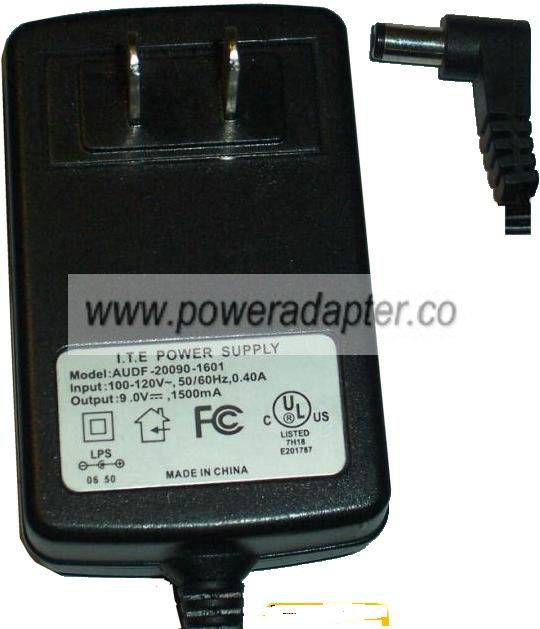 AUDF-20090-1601 AC ADAPTER 9Vdc 1500mA POWER SUPPLY