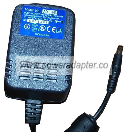 AW17-3R3-U AC ADAPTER 3.3VDC 5A NEW 1.8x5.5x9.7mm Straight