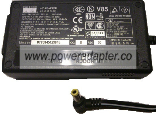 CISCO SYSTEMS ADP-10KB AC ADAPTER 48VDC 200mA Used