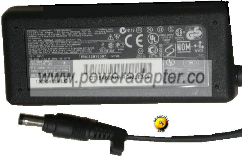 COMPAQ Presario PPP005L AC Adapter 18.5VDC 2.7A For Laptop