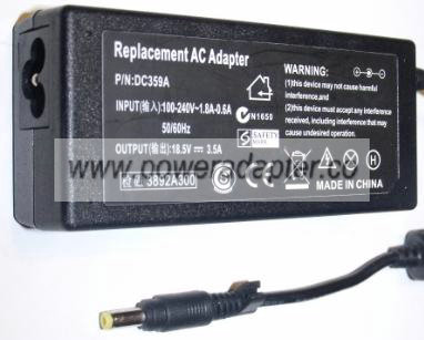 REPLACEMENT DC359A AC ADAPTER 18.5V 3.5A NEW 2.3x5.5x10.1mm