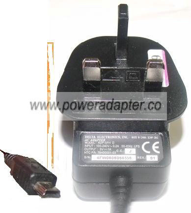 DELTA ADP-5FH D AC ADAPTER 5V 1A POWER SUPPLY EUOROPE VERSION