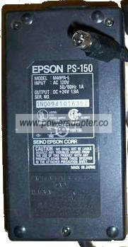 EPSON PS-150 M49PA-L AC ADAPTER 24VDC 1.9A POWER SUPPLY 3Pin