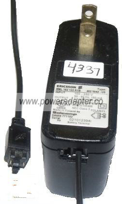 ERICSSON BML 162 122 R1B AC Adapter 7.6V DC 600mA CELL PHONE CHA