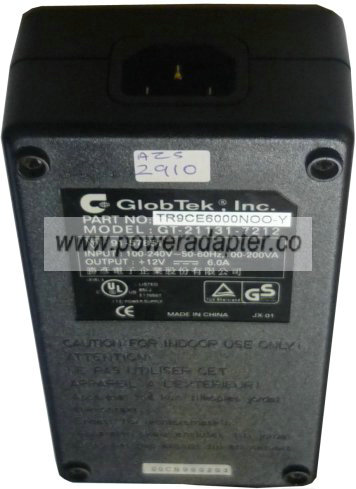 GLOBTEK GT-21131-7212 AC ADAPTER 12VDC 6A 91-57851 5Pin 13mm Din