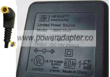 HP 0950-3348 AC DC ADAPTER 13V 800mA JETDIRECT PRINTER POWER SUP