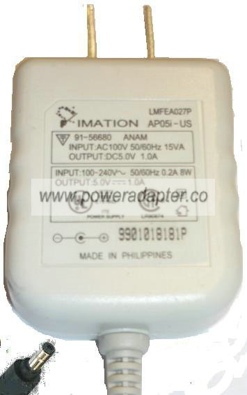 IMATION AP05I-US AC ADAPTER 5VDC 1A 8W DIRECT PLUG IN POWER SUPP