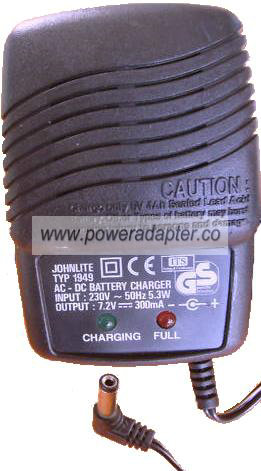 JOHNLITE 1949 Charger AC ADAPTER 7.5VDC 300mA POWER SUPPLY Euro