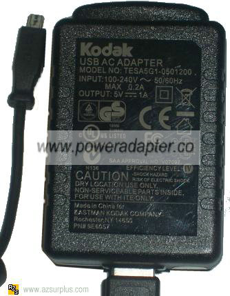 KODAK TESA5G1-0501200 AC ADAPTER 5VDC 1A POWER SUPPLY