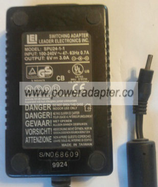 LEI SPU24-1-1 AC SWITCHING ADAPTER 6V DC 3A POWER SUPPLY