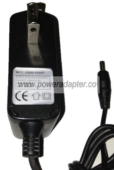 MOT V220/V2297 AC ADAPTER 5VDC 500mA 300mA NEW 1.3x3.2x8.4mm