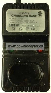 P-106 8 CELL CHARGING BASE BATTERY CHARGER 9.6VDC 1.5A 14.4VA US