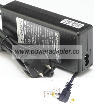 REPLACEMENT PPP012L AC ADAPTER 19vdc 4.9A -( ) 100-240Vac LAPTOP