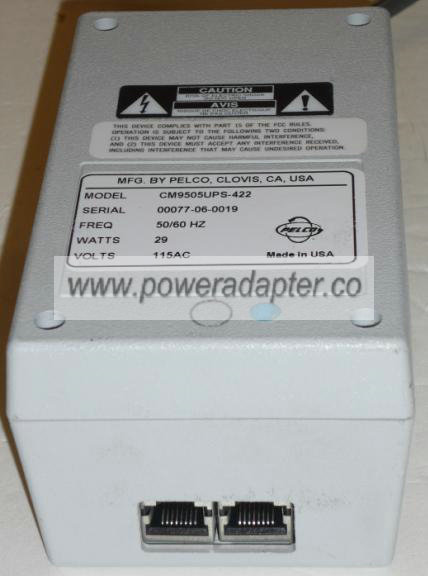 PELCO CM9505UPS-422 AC ADAPTER 29W POWER SUPPLY