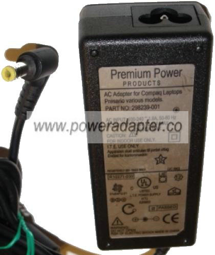 PREMIUM POWER 298239-001 AC ADAPTER 19V 3.42A NEW 2.5 x 5.4 x 1