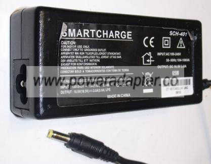 SMARTCHARGER SCH-401 AC ADAPTER 18.5Vdc 3.5A 1.7x4mm -( ) 100-24