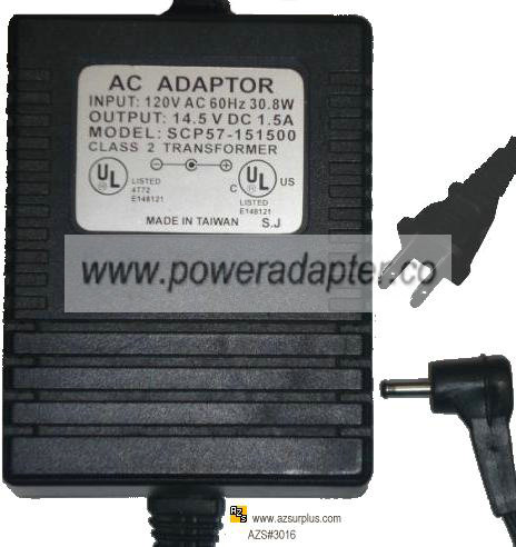SCP57-151500 AC ADAPTER 14.5V DC 1.5A 30.8W POWER SUPPLY