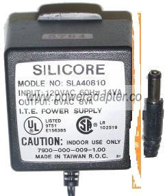 SILICORE SLA40810 AC ADAPTER 8Vac 650mA Used ~(~) 120vac 8VA ITE