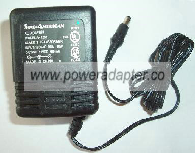 SINO-AMERICAN A41209 AC DC ADAPTER 11V 800mA 20W E82323