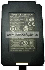 SINO-AMERICAN SAL124A-1220V-6 AC ADAPTER 12VDC 1.66A 19.92W NEW
