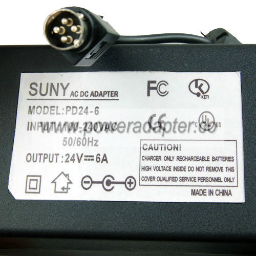 SUNY PD24-6 AC ADAPTER 24VDC 6A DESKTOP POWER SUPPLY NEW GENUINE - Click Image to Close