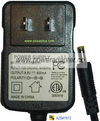SW-088080A AC ADAPTER 8.8VDC 800mA POWER SUPPLY