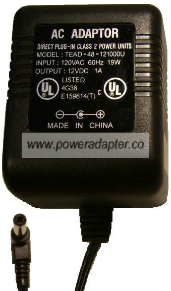 TEAD-48-121000U AC DC ADAPTER 12V DC 1A POWER SUPPLY TECHNICS Sc