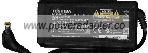 TOSHIBA ADPV16A AC DC ADAPTER 12V 2A 35W POWER SUPPLY DVD PLAYER