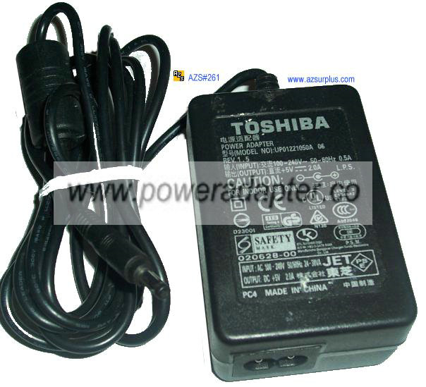 TOSHIBA UP01221050A 06 AC ADAPTER 5VDC 2.0A PSP16C-05EE1