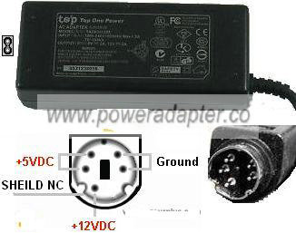 Top One Power TAD0361205 5PIN AC Adapter 12V DC 2A 5V DC 2A Swit