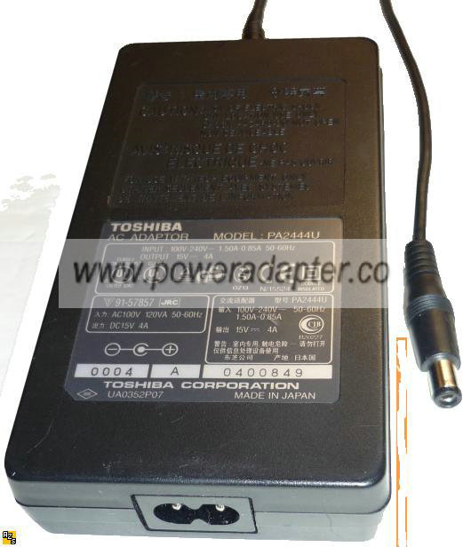 Toshiba PA2444U AC ADAPTER 15VDC 4A 60W Original Switching POWE