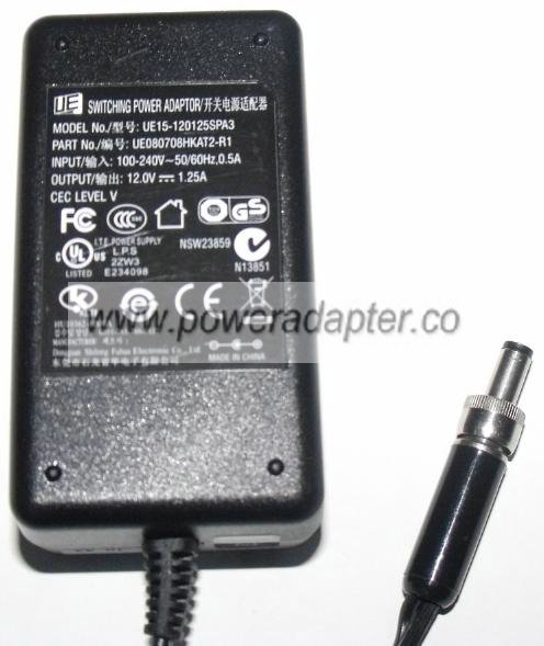 UE UE15-120125SPA3 AC ADAPTER 12VDC 1.25A NEW -( ) 2x5.5mm 100-