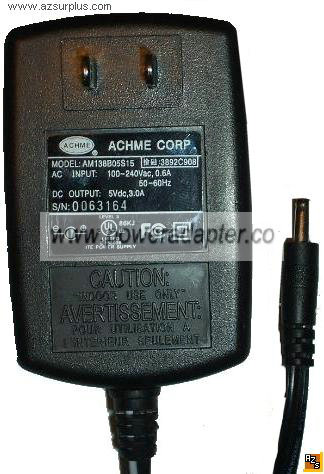 ACHME AM138B05S15 AC DC ADAPTER 5V 3A POWER SUPPLY