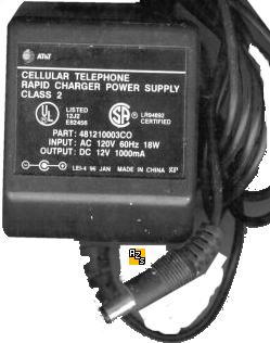 ICOM 481210003CO BC-123A AC ADAPTER 12VDC 1A POWER SUPPLY FOR Ch