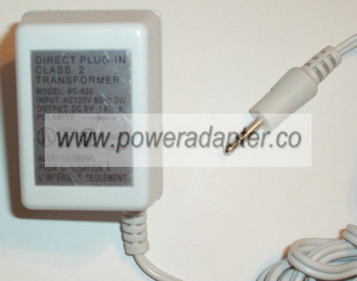BC-826 AC DC ADAPTER 6V 140mA POWER SUPPLY DIRECT PLUG IN