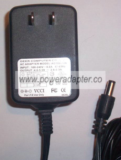 DEER COMPUTER AD1605CW AC ADAPTER 5.5VDC 2.3A POWER SUPPLY