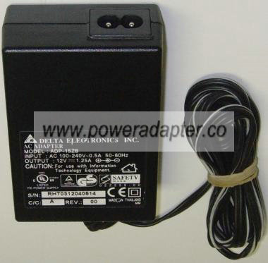 DELTA ELECTRONICS ADP-15ZB AC ADAPTER 12Vdc 1.25A Power Supply S