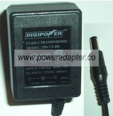 DIGIPOWER 35D-7.5-400 AC DC ADAPTER 7.5V 400MA POWER SUPPLY CLAS