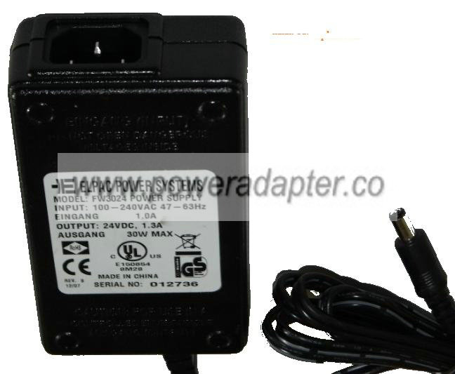ELPAC FW3024 AC ADAPTER 24VDC 1.3A 30W POWER SUPPLY - Click Image to Close