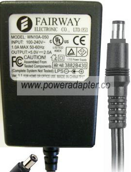 FAIRWAY WN10A-050 AC ADAPTER 5VDC 2A POWER SUPPLY