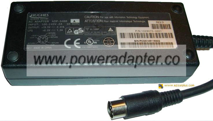 HUGHES ADP-54BB AC ADAPTER 19.5VDC 2.37A FOR SATELLITE SYSTEM