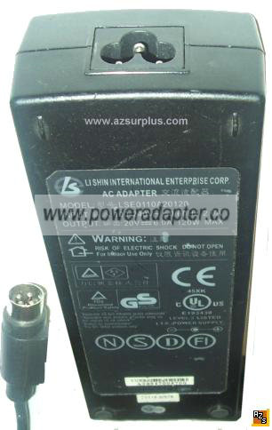 LI SHIN LSE0110A20120 AC DC ADAPTER 20V 6A POWER SUPPLY