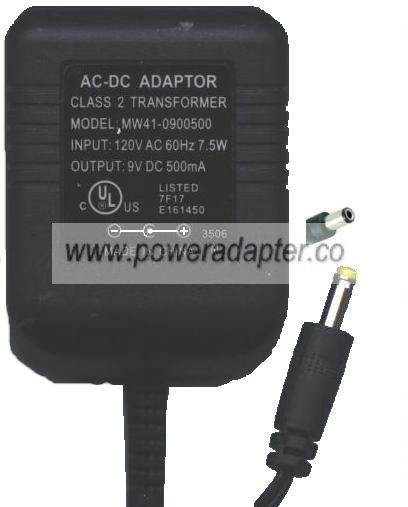 MW41-0900500 AC DC ADAPTER 9V 500mA POWER SUPPLY