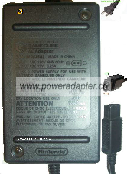 NINTENDO DOL-002(USA) AC ADAPTER 12VDC 3.25A GAMECUBE POWER SUPP