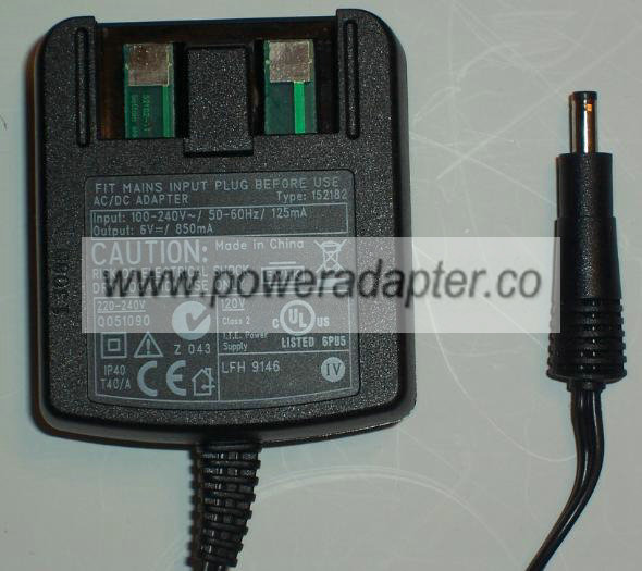 PHILLIPS 152182 AC DC ADAPTER 6V 850MA POWER SUPPLY
