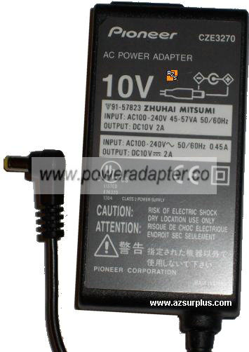 PIONEER CZE3270 AC DC ADAPTER 10V 2A POWER SUPPLY DEH-P9300